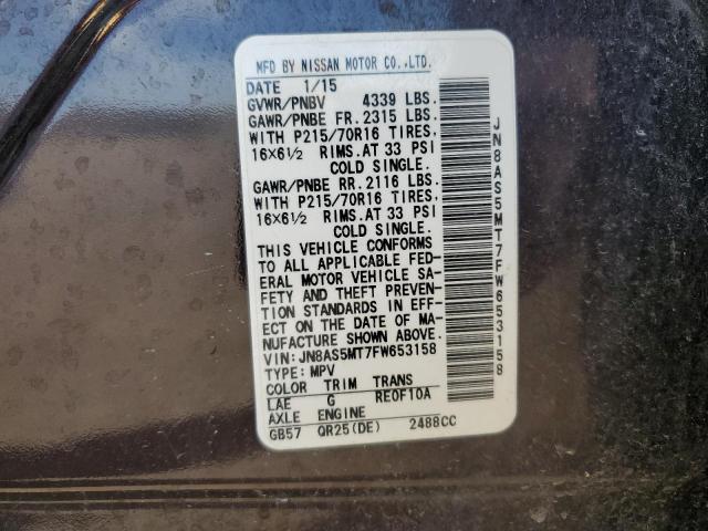 2015 NISSAN ROGUE SELE - JN8AS5MT7FW653158