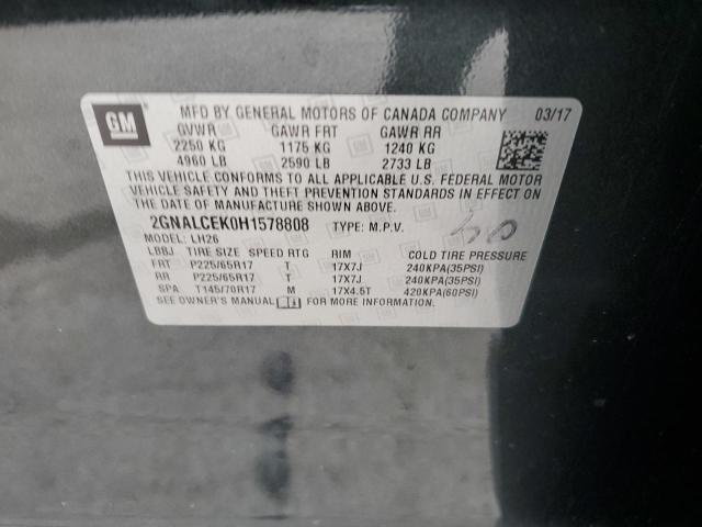 2017 CHEVROLET EQUINOX LT - 2GNALCEK0H1578808