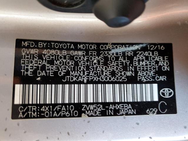 2017 TOYOTA PRIUS PRIM - JTDKARFPXH3006025
