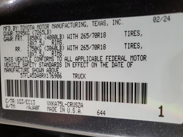 2024 TOYOTA TUNDRA DOU - 5TFLA5DA8RX176986