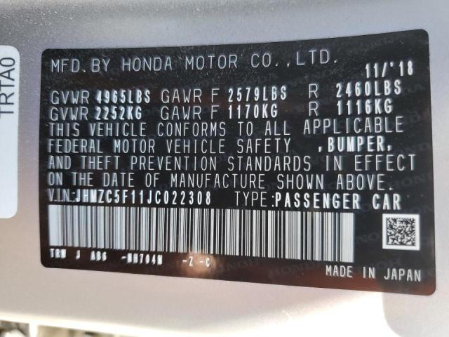2018 HONDA CLARITY - JHMZC5F11JC022308