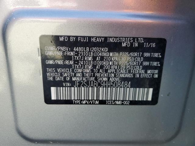 2017 SUBARU FORESTER 2 - JF2SJABC9HH508484