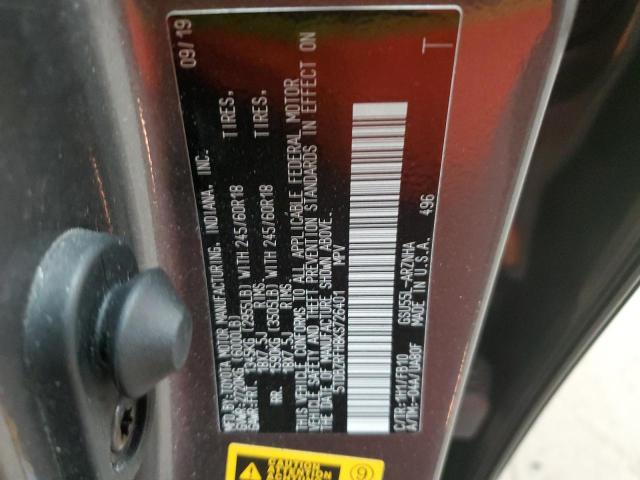 2019 TOYOTA HIGHLANDER - 5TDBZRFH8KS726401