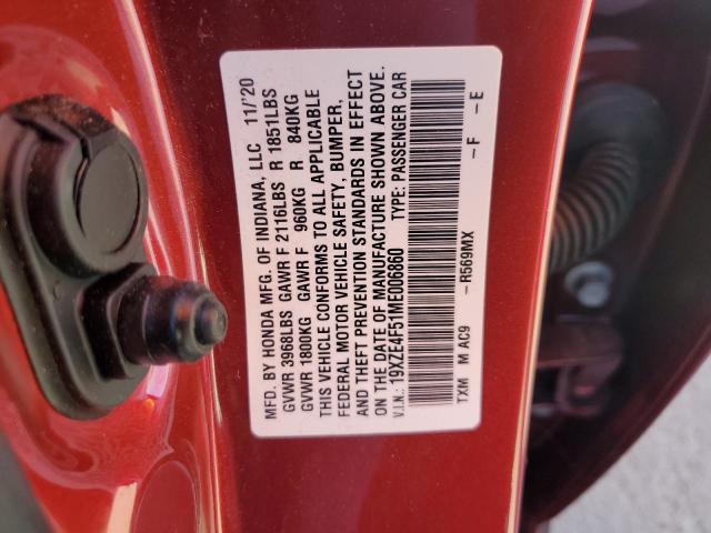 2021 HONDA INSIGHT EX 19XZE4F51ME006860