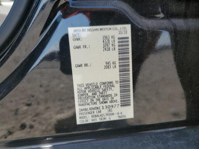 2019 NISSAN ALTIMA SV - 1N4BL4DV0KC130977