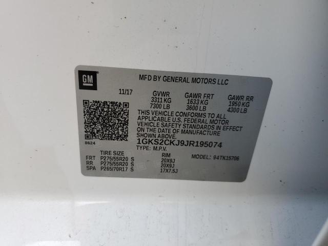 2018 GMC YUKON DENA 1GKS2CKJ9JR195074