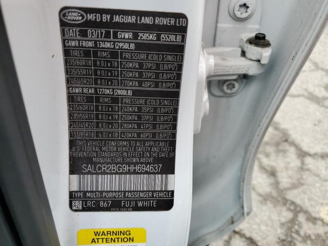 2017 LAND ROVER DISCOVERY - SALCR2BG9HH694637