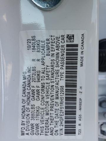 2024 HONDA CIVIC SPOR - 2HGFE2F51RH512998