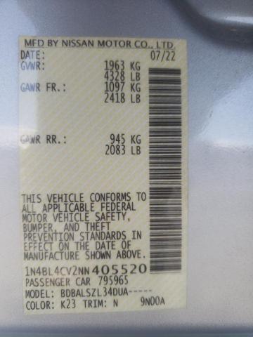 2022 NISSAN ALTIMA SR - 1N4BL4CV2NN405520
