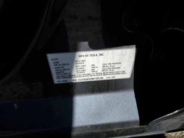 2021 TESLA MODEL Y - 5YJYGDEE2MF105799
