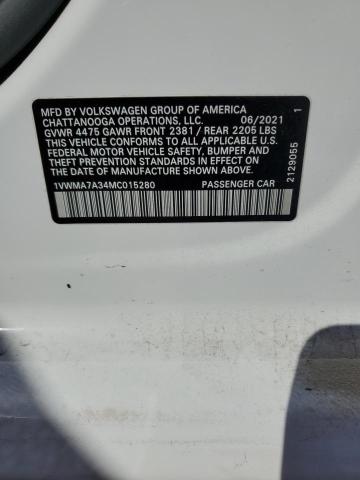 2021 VOLKSWAGEN PASSAT R-L - 1VWMA7A34MC015280