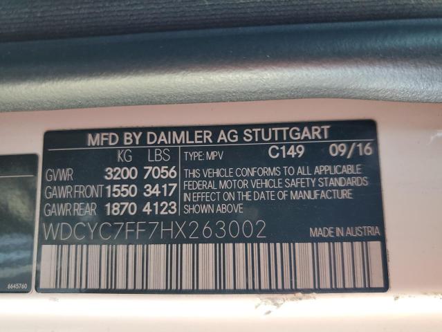 2017 MERCEDES-BENZ G 65 AMG WDCYC7FF7HX263002