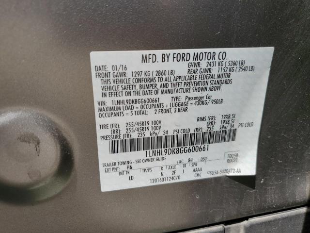 2016 LINCOLN MKS 1LNHL9DK8GG600661