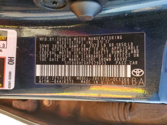 2017 TOYOTA COROLLA L - 5YFBURHE6HP629653