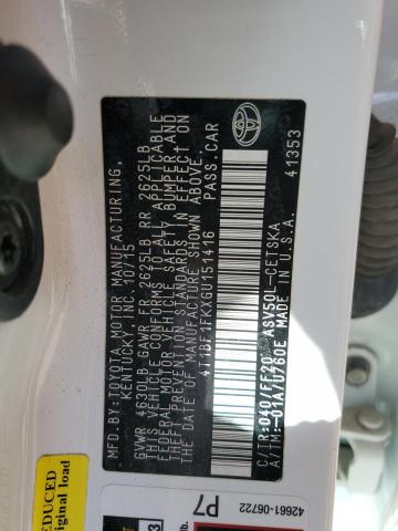 2016 TOYOTA CAMRY LE - 4T1BF1FKXGU151416
