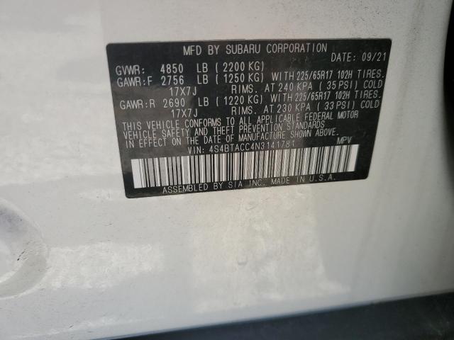 2022 SUBARU OUTBACK PR - 4S4BTACC4N3141781