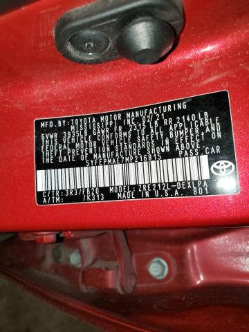 2021 TOYOTA COROLLA LE - 5YFEPMAE7MP216815