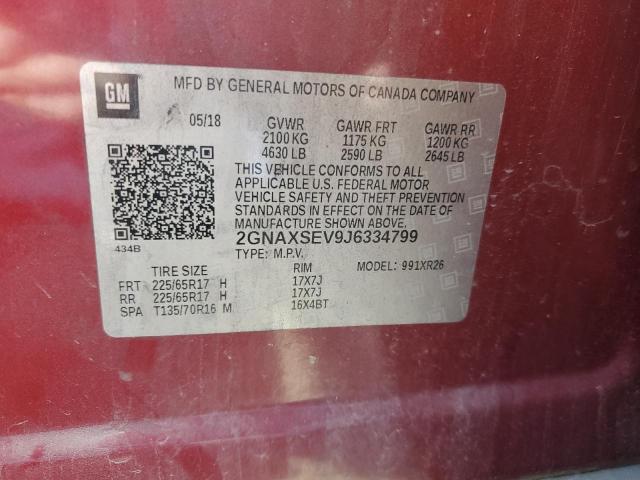 2018 CHEVROLET EQUINOX LT - 2GNAXSEV9J6334799