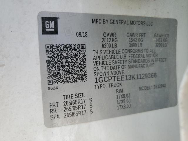 2019 CHEVROLET COLORADO Z - 1GCPTEE13K1129366