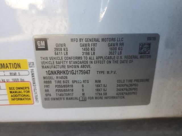 2016 CHEVROLET TRAVERSE L - 1GNKRHKD1GJ175947