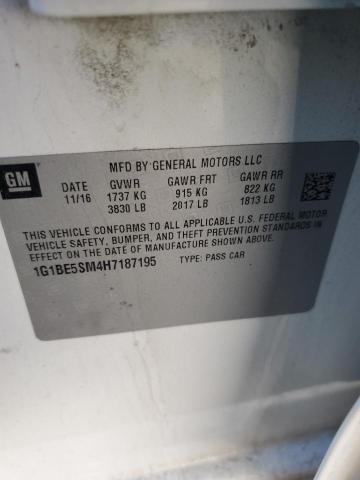 2017 CHEVROLET CRUZE 1G1BE5SM4H7187195