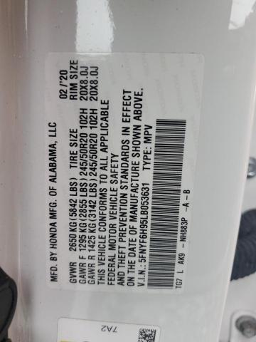 2020 HONDA PILOT TOUR - 5FNYF6H95LB053631