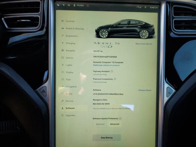 2015 TESLA MODEL S 85 5YJSA1H28FF091658