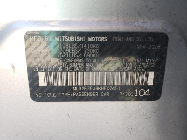 2019 MITSUBISHI MIRAGE G4 - ML32F3FJ9KHF07451