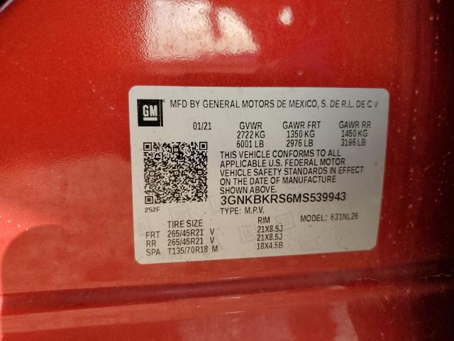 2021 CHEVROLET BLAZER RS - 3GNKBKRS6MS539943