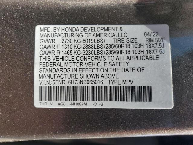 2022 HONDA ODYSSEY EX - 5FNRL6H73NB065016
