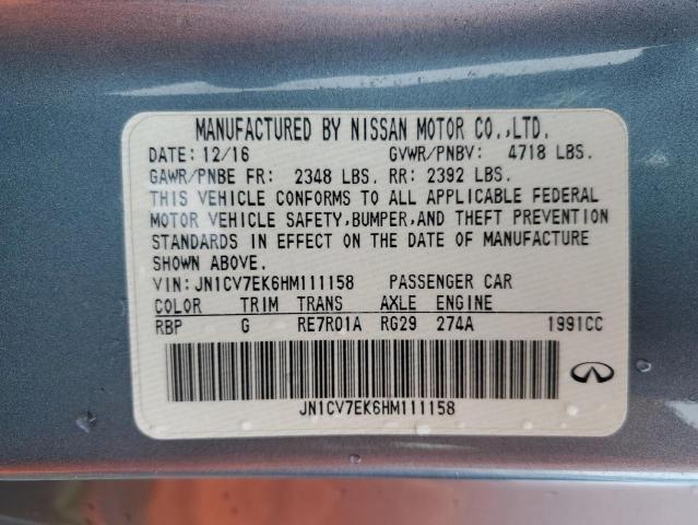 2017 INFINITI Q60 BASE JN1CV7EK6HM111158