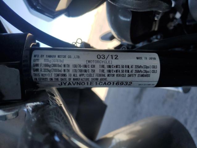 2012 YAMAHA XVS950 A JYAVN01E1CA016932