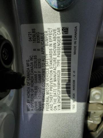 2021 HONDA CIVIC SPOR - 2HGFC2F88MH558028