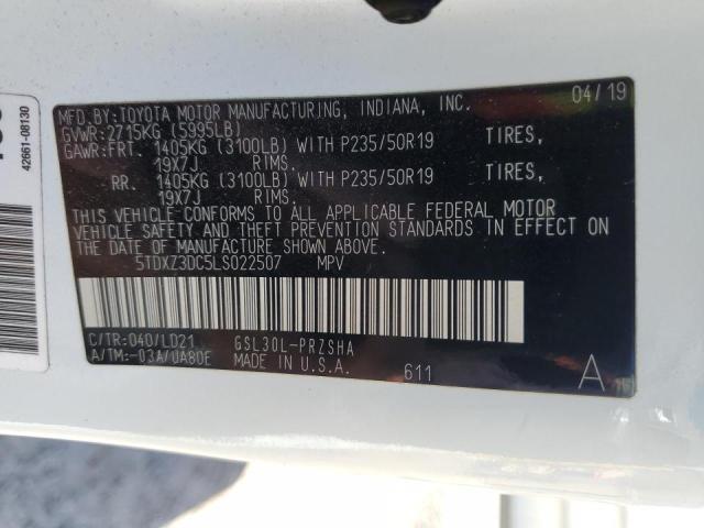 2020 TOYOTA SIENNA SE 5TDXZ3DC5LS022507