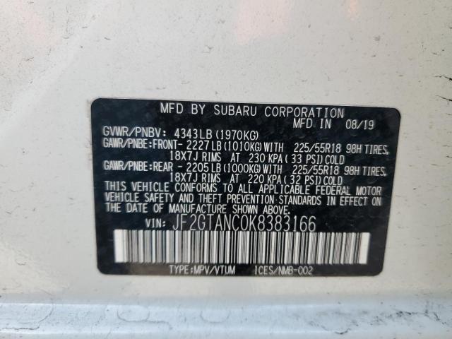 2019 SUBARU CROSSTREK - JF2GTANC0K8383166
