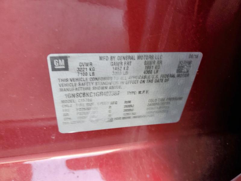 2016 CHEVROLET TAHOE C150 1GNSCBKC1GR407387