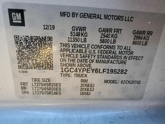 2020 CHEVROLET SILVERADO - 1GC4YPEY6LF195282
