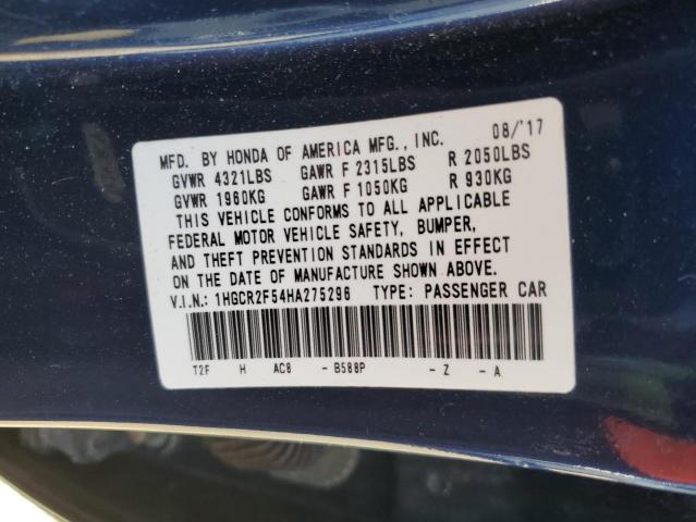 2017 HONDA ACCORD SPO - 1HGCR2F54HA275296