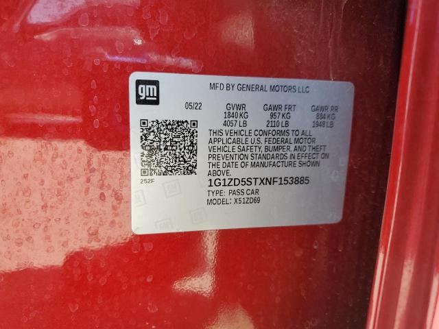 2022 CHEVROLET MALIBU LT - 1G1ZD5STXNF153885