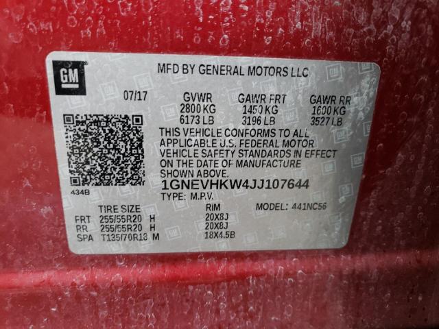 2018 CHEVROLET TRAVERSE L - 1GNEVHKW4JJ107644
