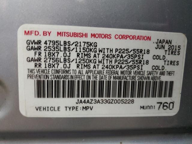 2016 MITSUBISHI OUTLANDER - JA4AZ3A33GZ005228