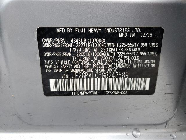 2016 SUBARU CROSSTREK - JF2GPALC5G8242589