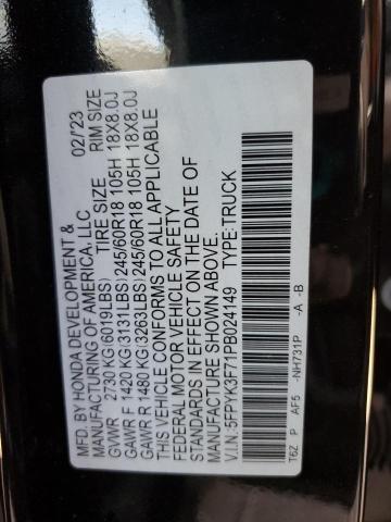 2023 HONDA RIDGELINE 5FPYK3F71PB024149
