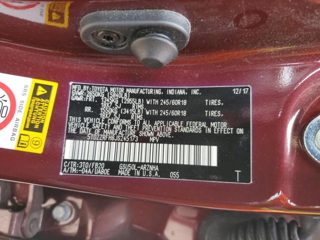 2018 TOYOTA HIGHLANDER - 5TDZZRFH8JS245173