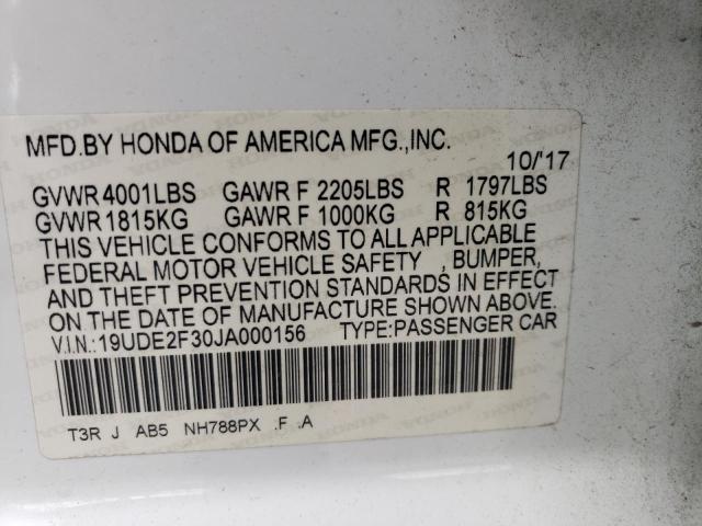 2018 ACURA ILX BASE W - 19UDE2F30JA000156