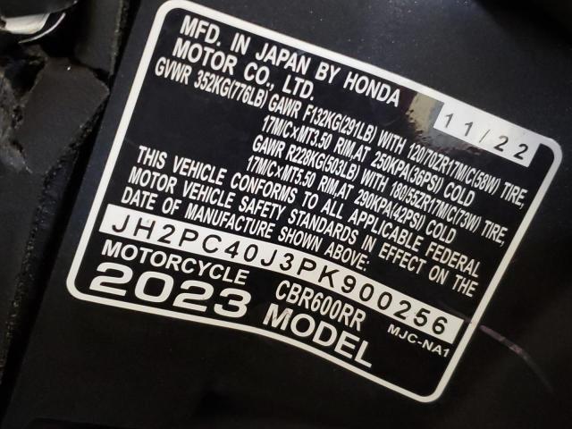 2023 HONDA CBR600 RR JH2PC40J3PK900256