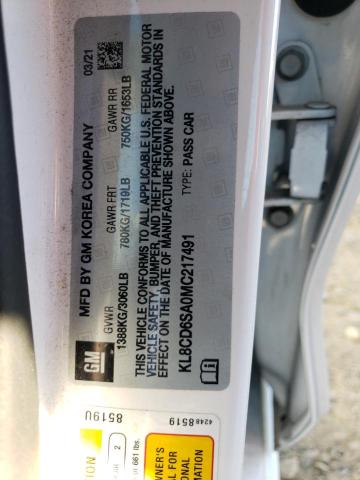 2021 CHEVROLET SPARK 1LT - KL8CD6SA0MC217491