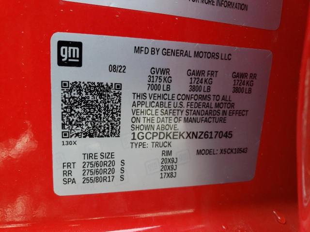 2022 CHEVROLET SILVERADO - 1GCPDKEKXNZ617045