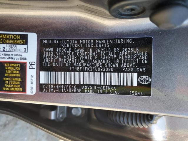 2015 TOYOTA CAMRY LE - 4T1BF1FK3FU093020