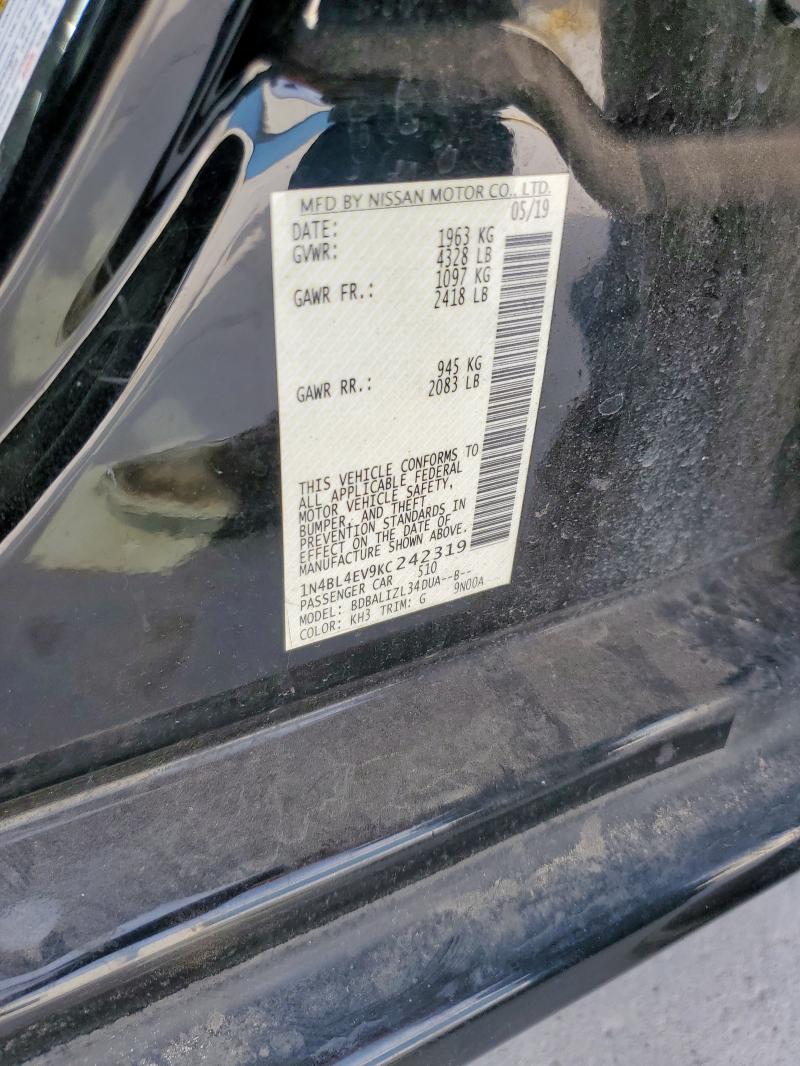 2019 NISSAN ALTIMA SL - 1N4BL4EV9KC242319